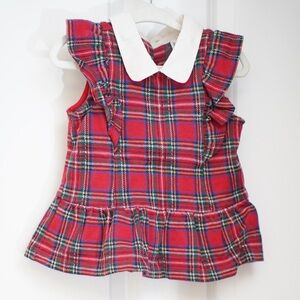 Janie and Jack Red Plaid Kids Formal Dress